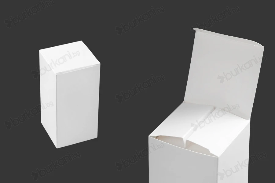 Бяла хартиена кутия с размери  53x53x108 mm - 20 бр./пакет-изображение_продукт