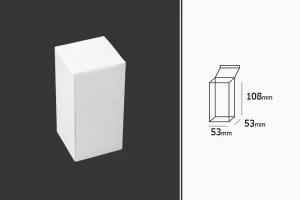 Бяла хартиена кутия с размери  53x53x108 mm - 20 бр./пакет-2