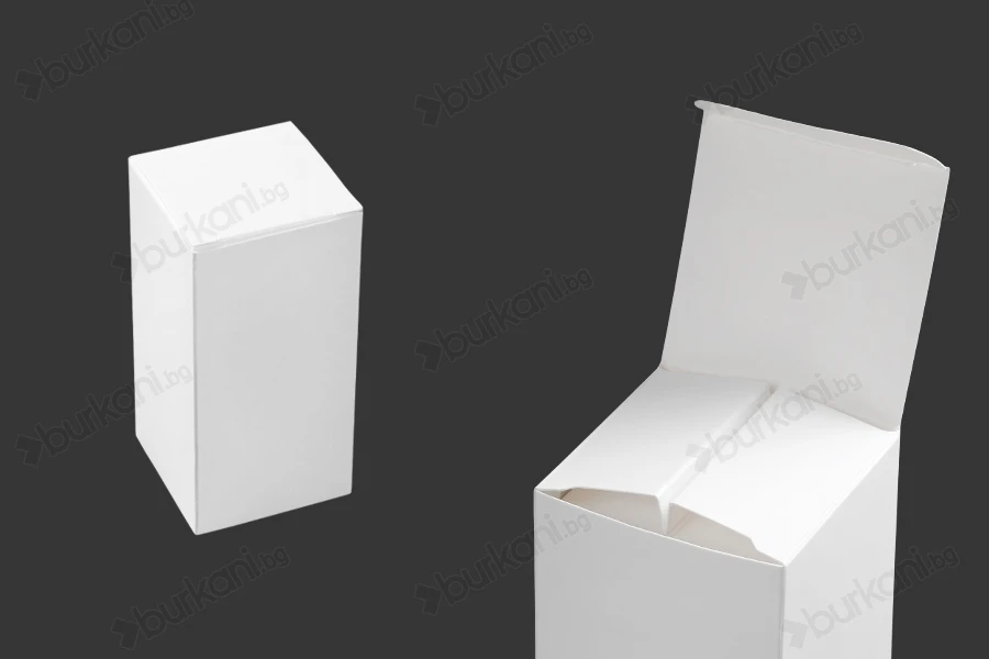 Хартиена бяла кутия с размери  63x63x118 mm - 20 бр.-изображение_продукт