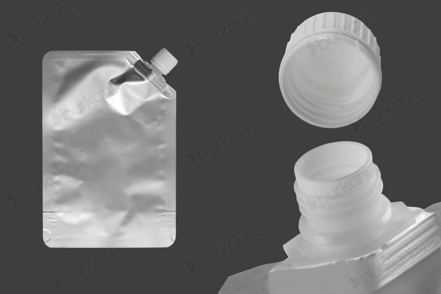 Алуминиева Doy Pack 500 ml със странична бяла капачка - 50 бр-изображение_размери