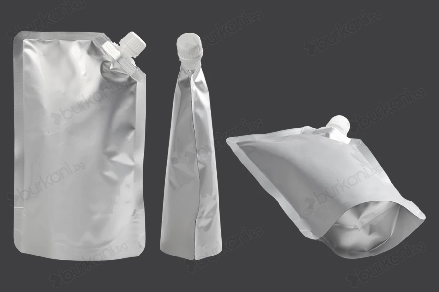 Алуминиева Doy Pack 500 ml със странична бяла капачка - 50 бр-изображение_група