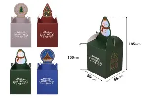 Коледна хартиена кутия 85х85х100 мм в различни дизайни - 25 бр-2