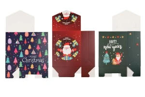 Коледна хартиена подаръчна торбичка 115х55х145 мм с панделка - 10 бр-изображение_група