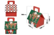 Коледна кутийка за подарък с 120x100x140 mm, с дръжка - 25 бр./пакет Коледна кутийка за подарък с 120x100x140 mm, с дръжка - 25 бр./пакет