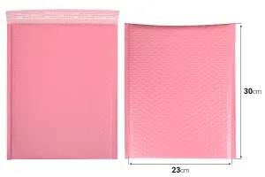Розови матови пликове с мехурчета 23х30 см - 10 бр.-2