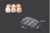 6-местни пластмасови кутии за яйца с размери 145х100х64 мм - 100 бр.