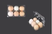 6-местни пластмасови кутии за яйца с размери 145х100х64 мм - 100 бр.