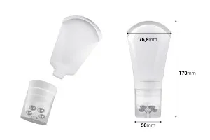 Бяла пластмасова тубичка 100 ml с метални ролкови топчета и прозрачна капачка-2