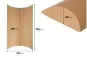 Подаръчна крафт кутия тип "възглавница" 500x300x100 mm  - 20 бр./Опаковка