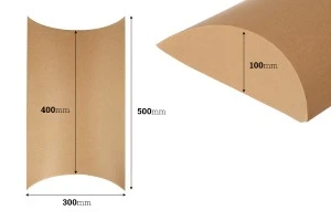 Подаръчна крафт кутия тип "възглавница" 500x300x100 mm  - 20 бр./Опаковка-2