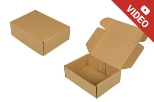 Опаковъчна кутия от крафт хартия с размери   220x160x70 mm   - 20 бр./опаковка-1