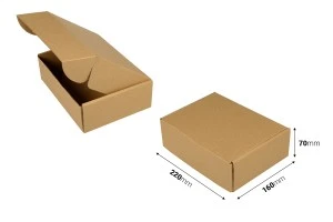 Опаковъчна кутия от крафт хартия с размери   220x160x70 mm   - 20 бр./опаковка-2