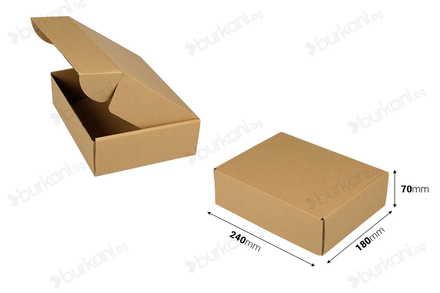 Хартиена крафт кутия с размери 240x180x70 mm- 20 бр.-изображение_размери