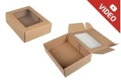 Хартиена крафт кутия с размери 240x180x70 с прозорец mm - 20 бр. Хартиена крафт кутия с размери 240x180x70 с прозорец mm - 20 бр.
