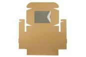 Хартиена крафт кутия с размери 260x200x70 mm с прозорец - 20 бр. Хартиена крафт кутия с размери 260x200x70 mm с прозорец - 20 бр.-изображение_група