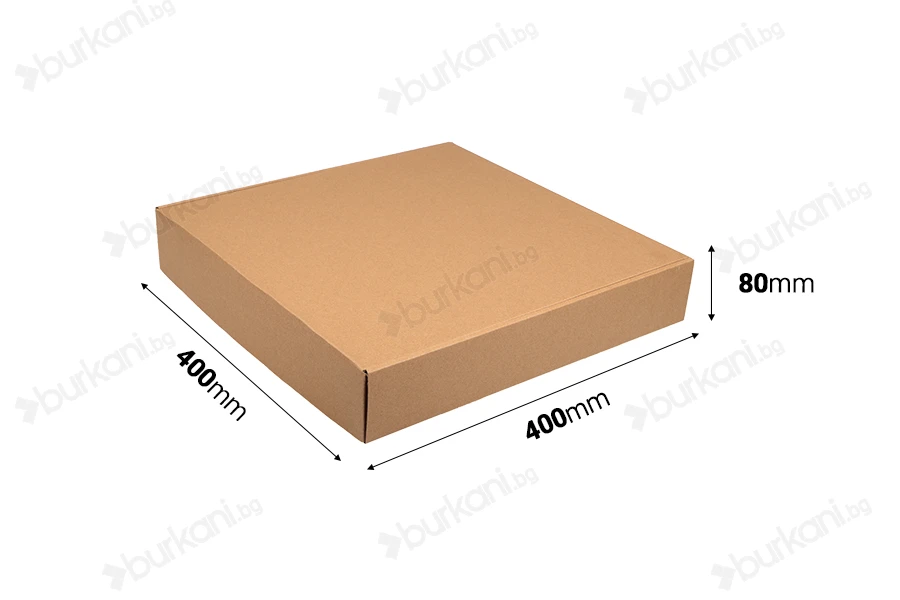 Хартиена крафт кутия с размери 400x400x80 mm - 20 бр./опаковка-изображение_размери
