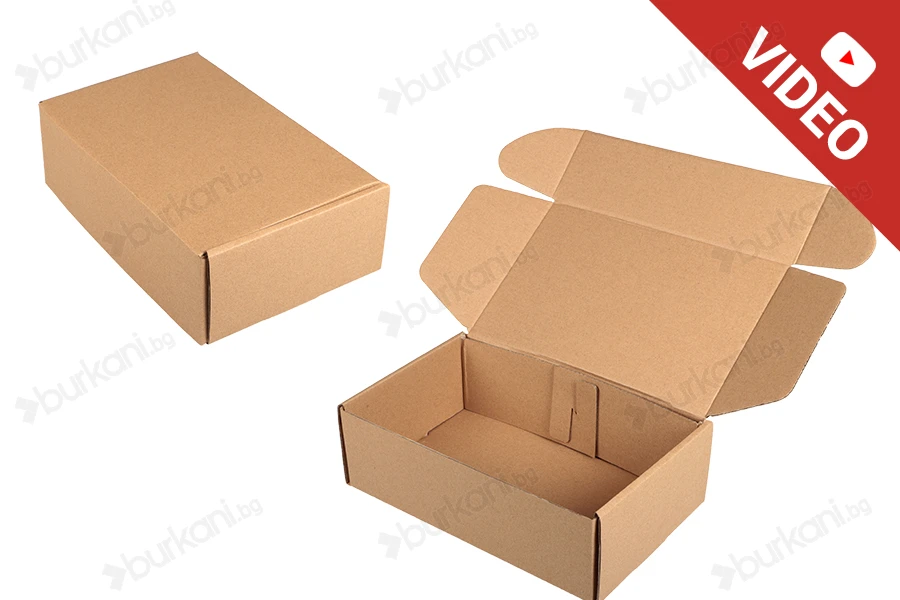Опаковъчна крафт кутия с размери 260x160x80 mm - 20 бр./пакет-изображение_продукт