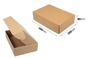 Хартиена крафт кутия с размер 300x200x80 mm  - 20 бр./пакет-2