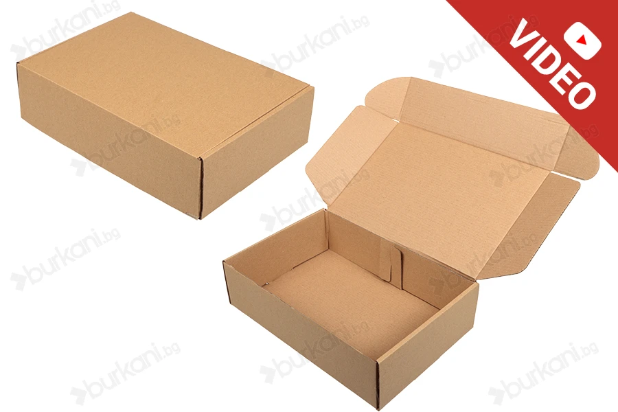 Хартиена крафт кутия с размер 300x200x80 mm  - 20 бр./пакет-изображение_продукт