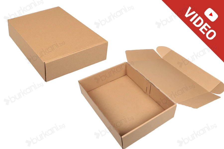 Хартиена опаковъчна крафт кутия с размери 350x250x80 mm  - 20 бр./опаковка-изображение_продукт