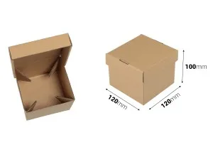 Хартиена 3-пластова кутия с размери 120x120x100 mm-2