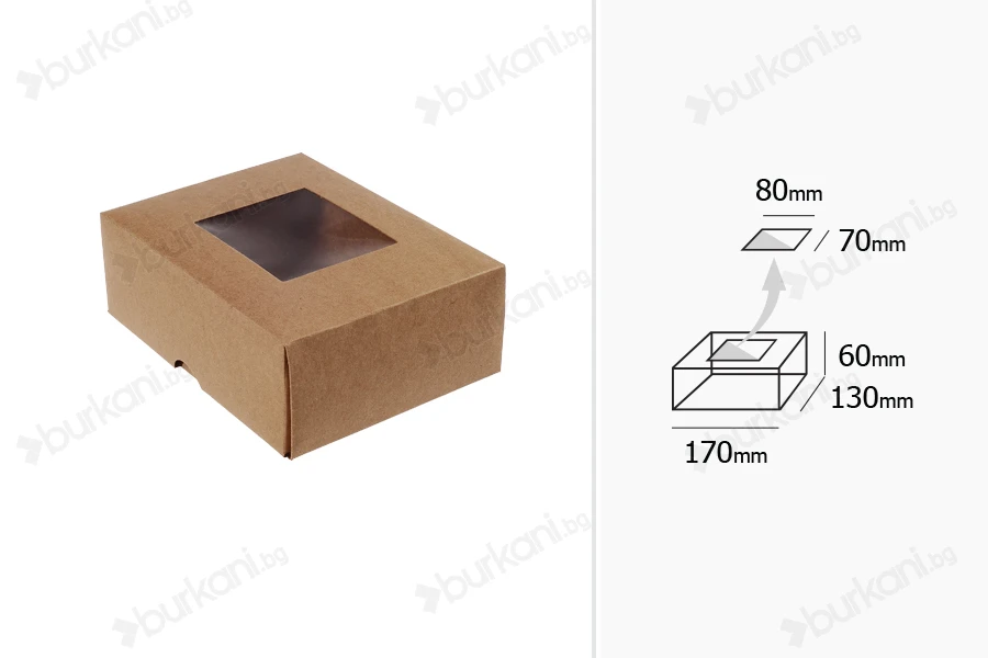 Кутия за съхранение с прозорец с размери  170x130x60 mm-изображение_група