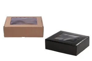 Крафт картон  кутия с прозорец с размери 240x180x70 mm-1