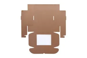 Крафт картон  кутия с прозорец с размери 240x180x70 mm-6