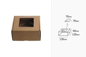 Крафт Кутия с прозорец с размери 130x120x60 mm-3