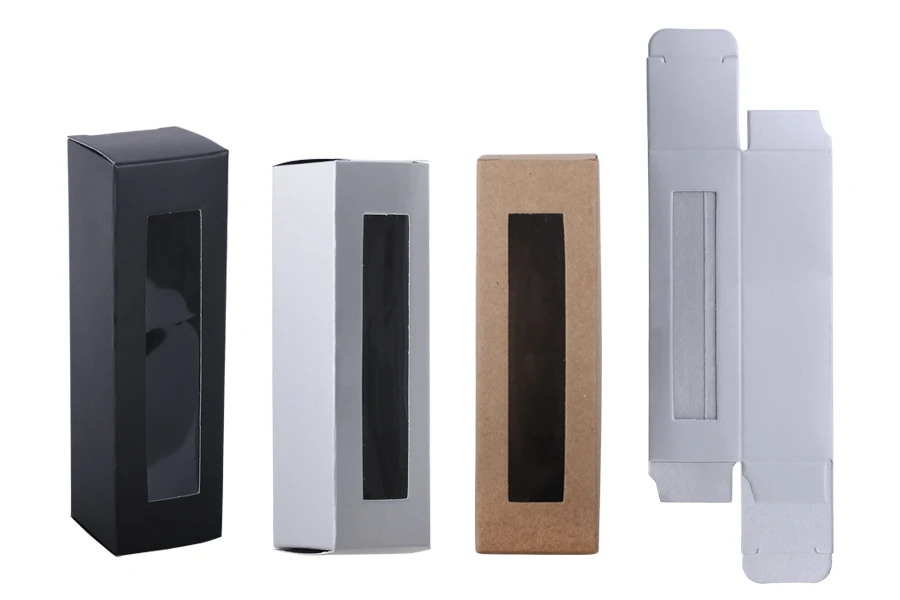 Хартиена кутия с прозорец с размери  38x38x130 мм - 50 бр.-изображение_размери