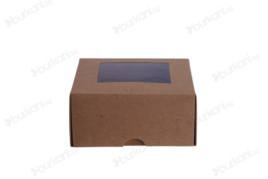 Крафт кутия с прозорец с размери  130x120x60-изображение_продукт