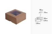 Крафт кутия с прозорец с размери 130x120x60 Крафт кутия с прозорец с размери 130x120x60-изображение_размери