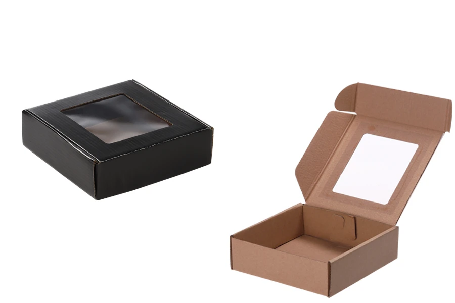 Крафт опаковъчна кутия с прозорец 170x170x50 mm - 20 бр Крафт опаковъчна кутия с прозорец 170x170x50 mm - 20 бр-изображение_размери