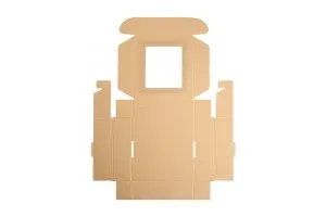 Крафт  опаковъчна кутия с прозорец 170x170x50 mm - 20 бр-6