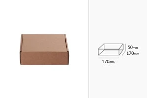 Крафт опаковъчна кутия без прозорец 170x170x50 mm - 20pcs-2