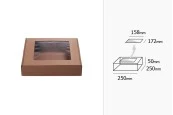 Крафт опаковъчна кутия с прозорец 250x250x50 mm - 20 бр Крафт опаковъчна кутия с прозорец 250x250x50 mm - 20 бр-изображение_група