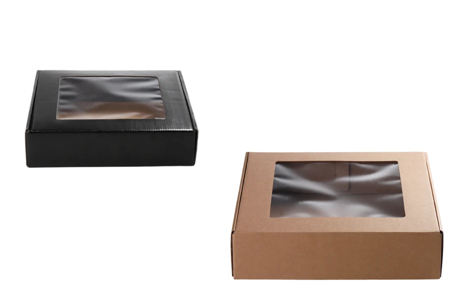 Опаковъчна кутия от крафт хартия с прозорец 300x300x70 mm - Опаковка 20 бр Опаковъчна кутия от крафт хартия с прозорец 300x300x70 mm - Опаковка 20 бр-изображение_продукт