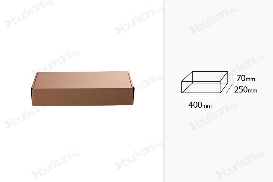 Kraft опаковъчна кутия без прозорец 400x250x70 mm - 20 бр-изображение_група