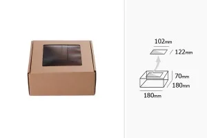 Кутия от крафт хартия с размери 180x180x70 mm с прозорец - 20 бр.-5