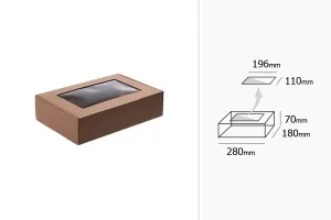 Кутия от крафт хартия с размери с прозорец  280x180x70 mm - 20 бр.-3