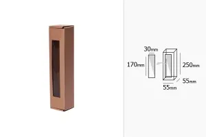 Хартиена крафт кутия с прозорец с размери 55x55x250 mm - 20 бр.-2