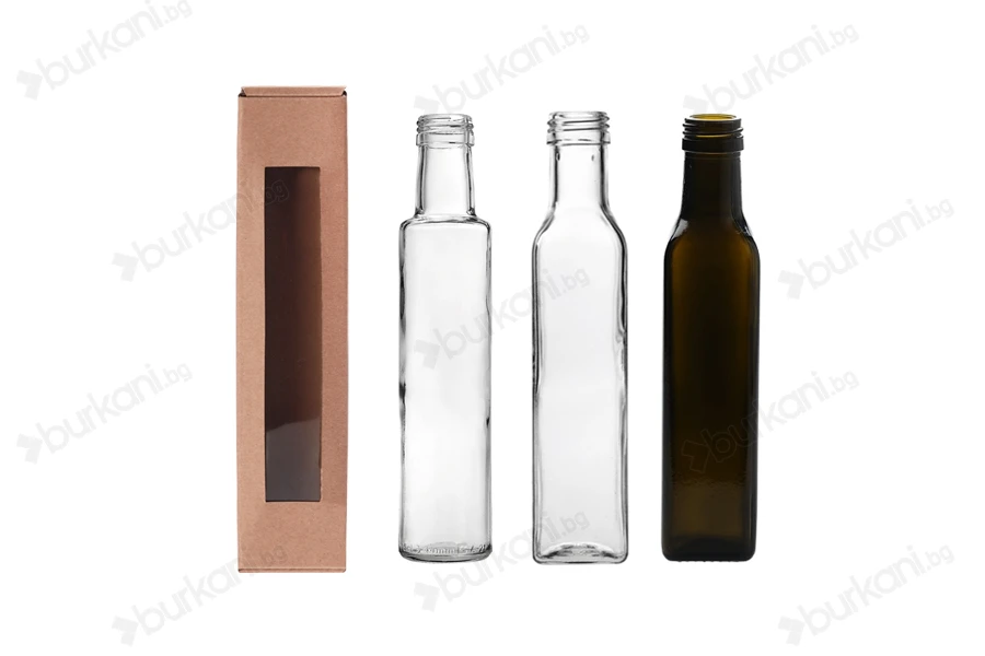 Хартиена крафт кутия с прозорец с размери 55x55x250 mm - 20 бр.-изображение_група
