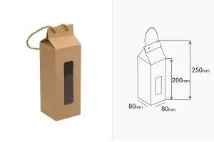 Картонена кутия - чанта с прозорец с размери 80x80x200 - 20 бр-2