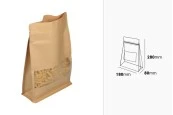 Крафт торбички тип Doy Pack, с "цип" затваряне, прозорец, вътрешна и външна прозрачна облицовка 180x80x280 mm - 50 бр. Крафт торбички тип Doy Pack, с "цип" затваряне, прозорец, вътрешна и външна прозрачна облицовка 180x80x280 mm - 50 бр.