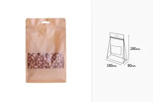 Крафт DOY PACK Опаковка с размери 180x80x280 mm с възможност за термо запечатване-3