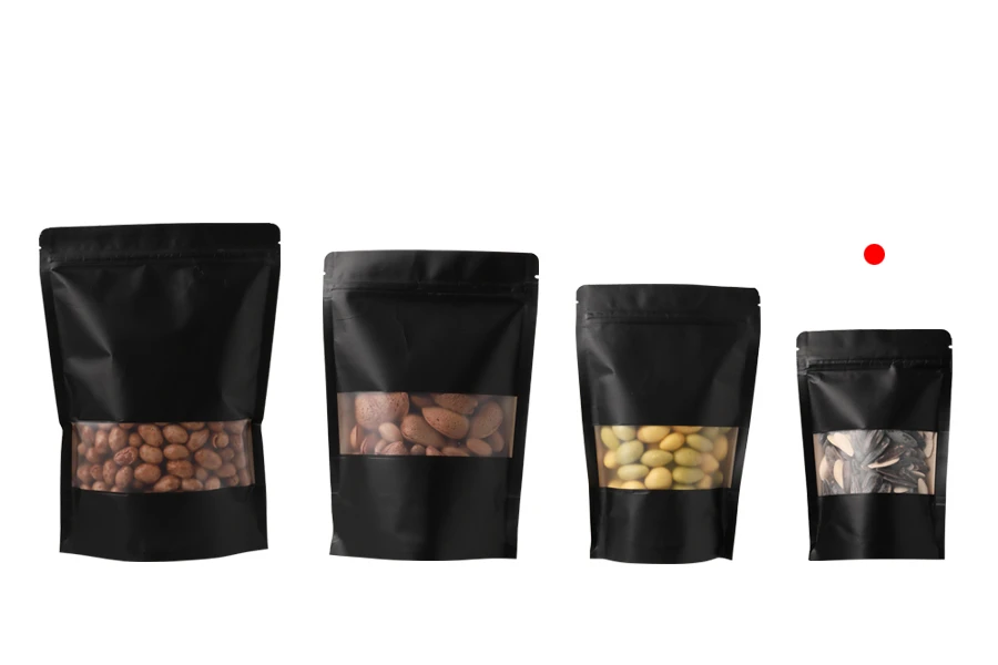 Крафт опаковка тип  Doy Pack, с "цип"  с размери 100x35x150 mm, с прозорец и възможност за термозапечатване - 100 бр. Крафт опаковка тип  Doy Pack, с "цип"  с размери 100x35x150 mm, с прозорец и възможност за термозапечатване - 100 бр.