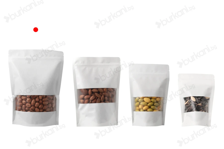 Крафт опаковка тип DOY PACK с размери 160x40x220 mm, с "цип" и с възможност за термозапечатване - 100 бр.-изображение_група