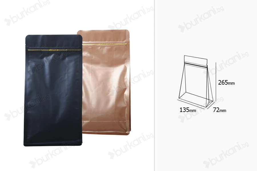 Алуминиева DOY PACK опаковка  135x72x265 mm - 50 броя-изображение_размери
