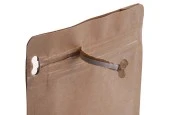 Крафт торбичка тип DOYPACK 137x66x123mm с прозорец и цип, с рамери