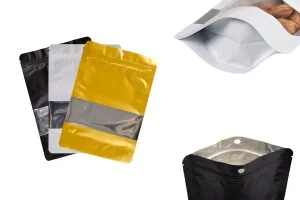 Алуминиеви торбички тип Doy Pack 150x40x220 mm с цип, прозорец и термозапечатване - 100 бр.-изображение_продукт
